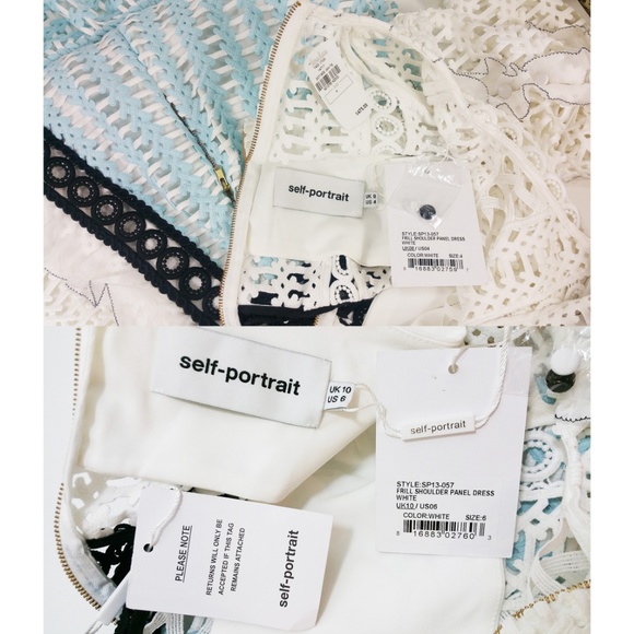 SELF-PORTRAIT Frill Shoulder Panel Lace Mini - Picture 5 of 8